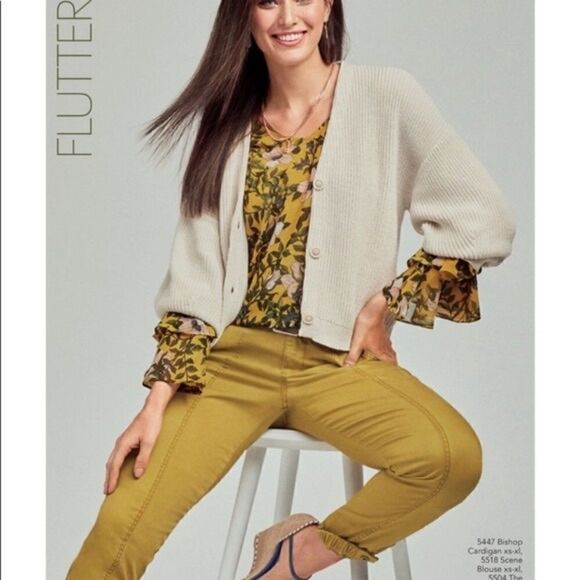 CAbi Yellow and Green Floral Blouse - Picture 3 of 14